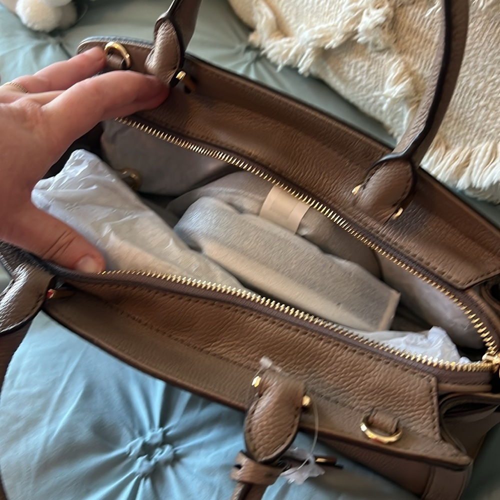 Leather Top-Handle Satchel - Picture 3 of 5
